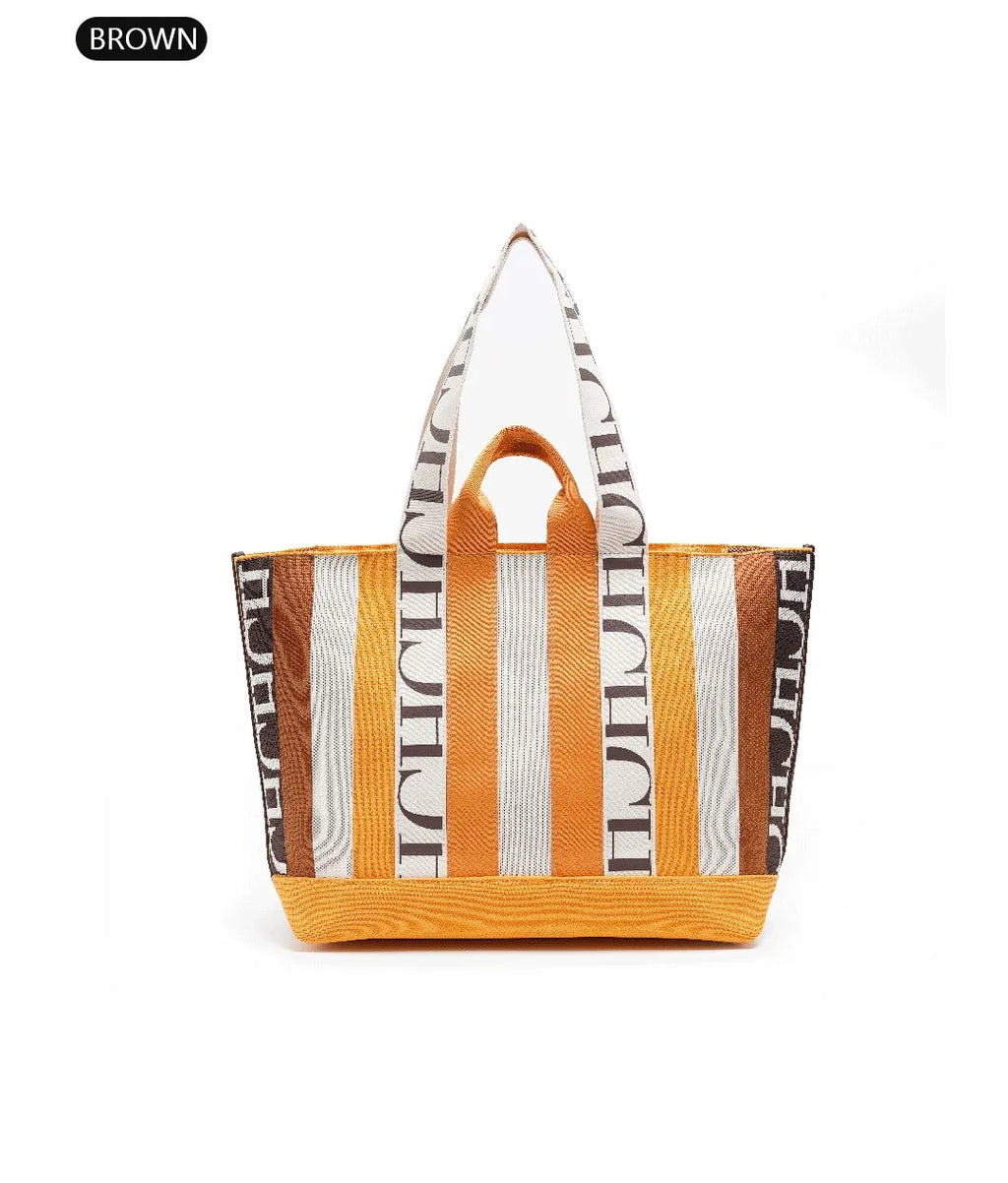 CH Classic Ladies Crossbody Bag Large Capacity Commuter Style Ladies Tote Bag Simple Stripe Desig...