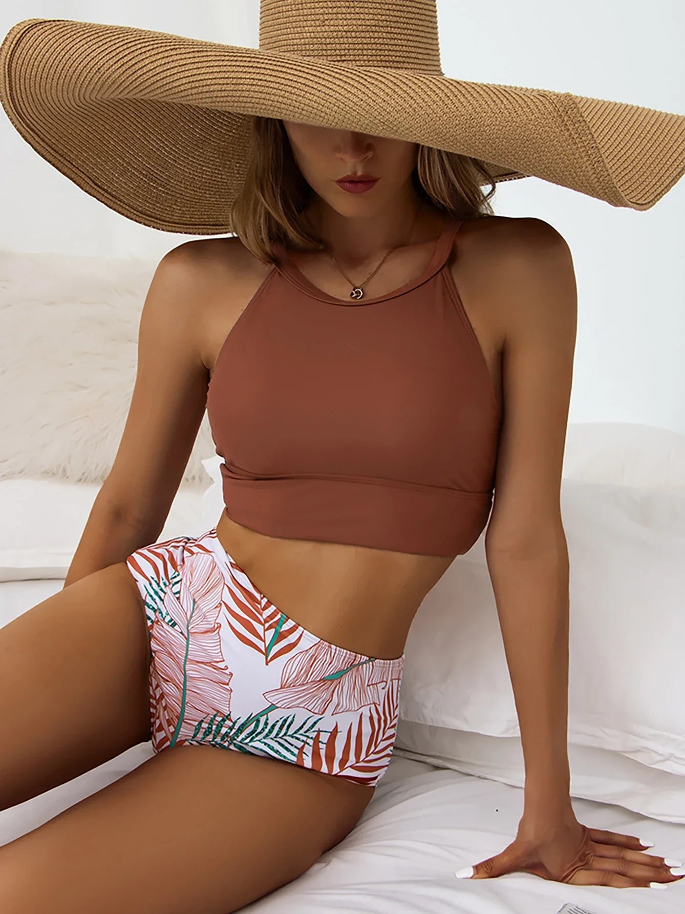 High Neck High Waist Bikini Set