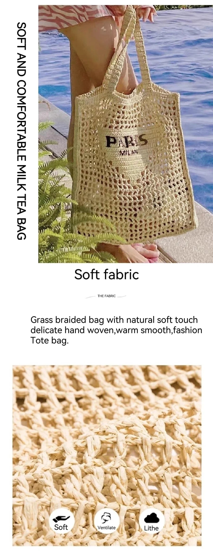 Handwoven Raffia Travel Tote