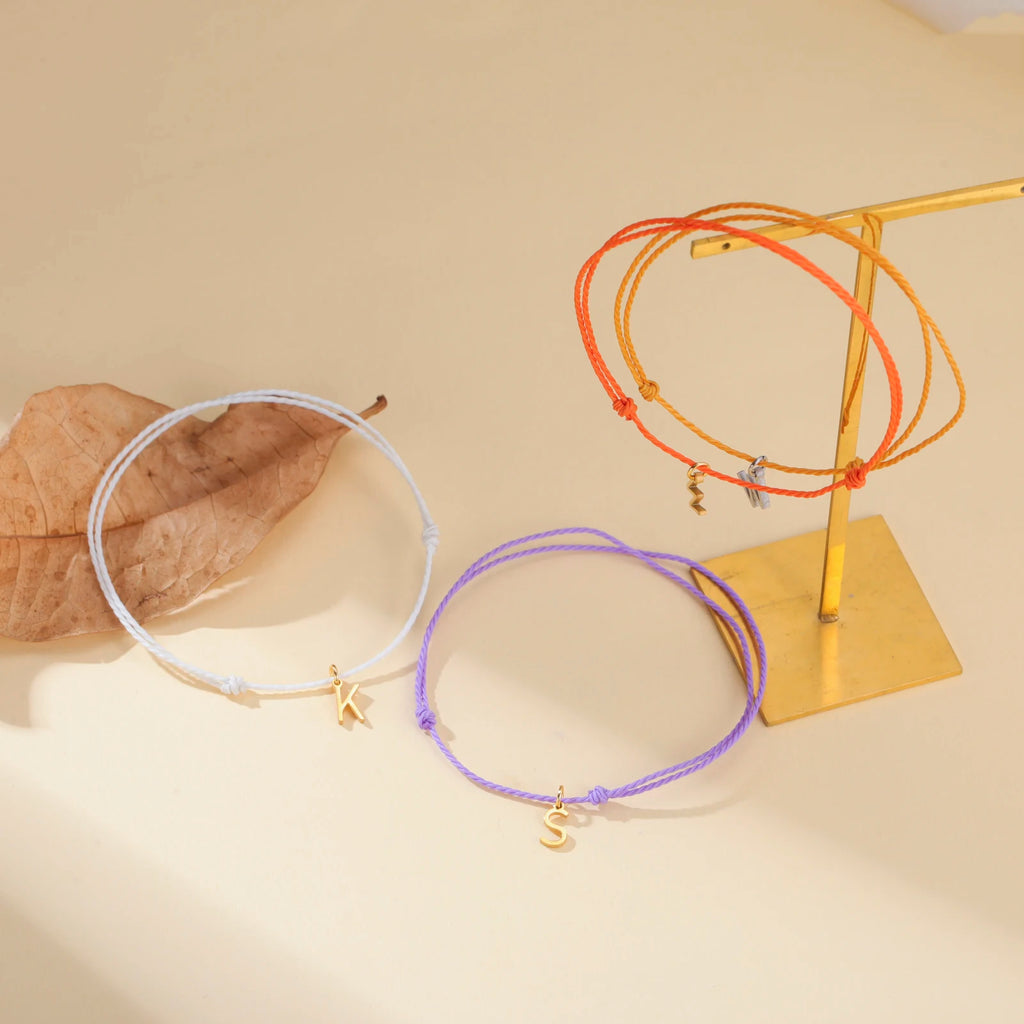 Initial Letter Rope Bracelet