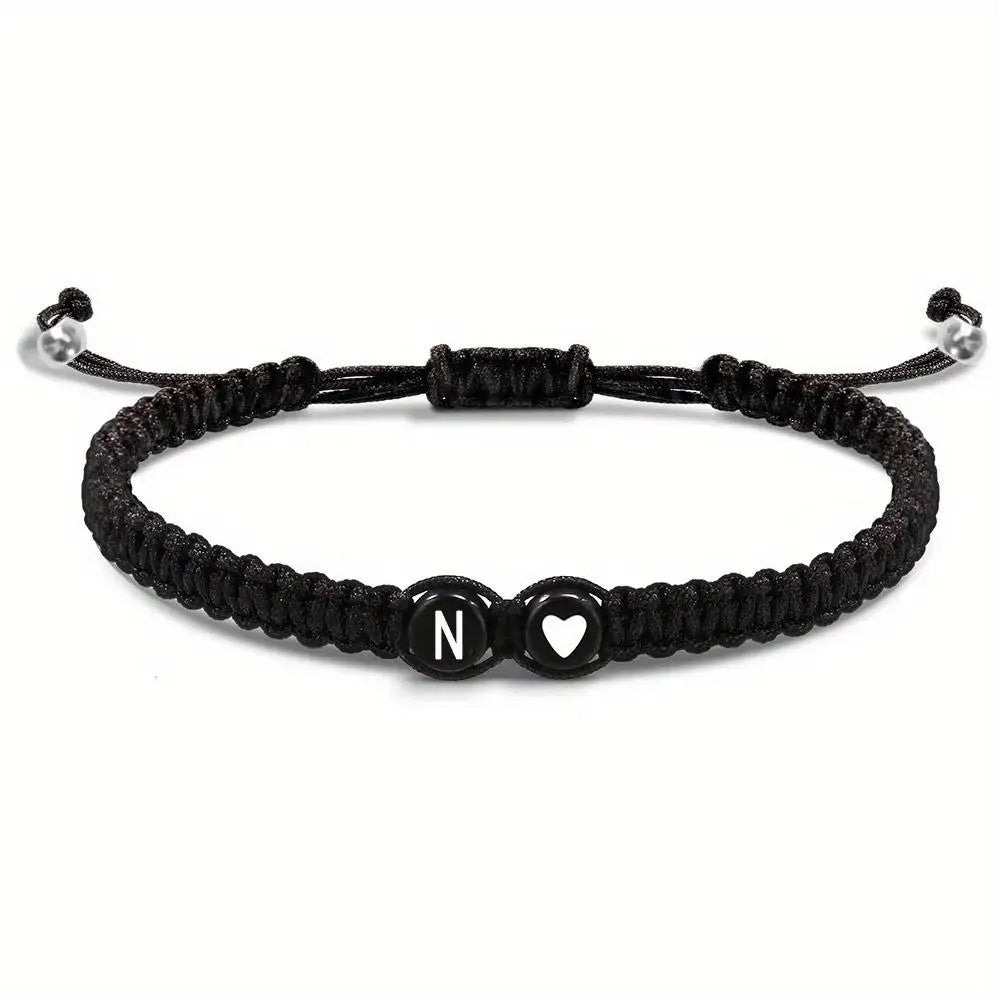 Initial Letter Heart Bracelet