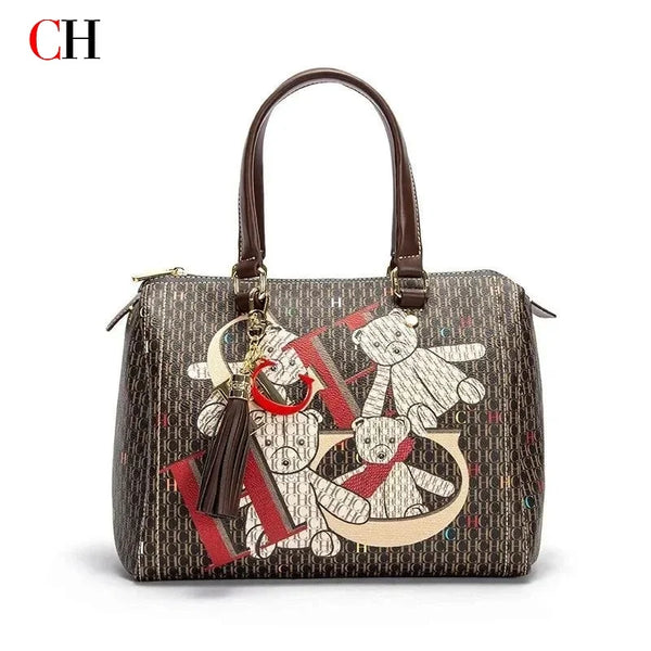 CH Ladies Bucket Bag – Floral PU Leather Handbag