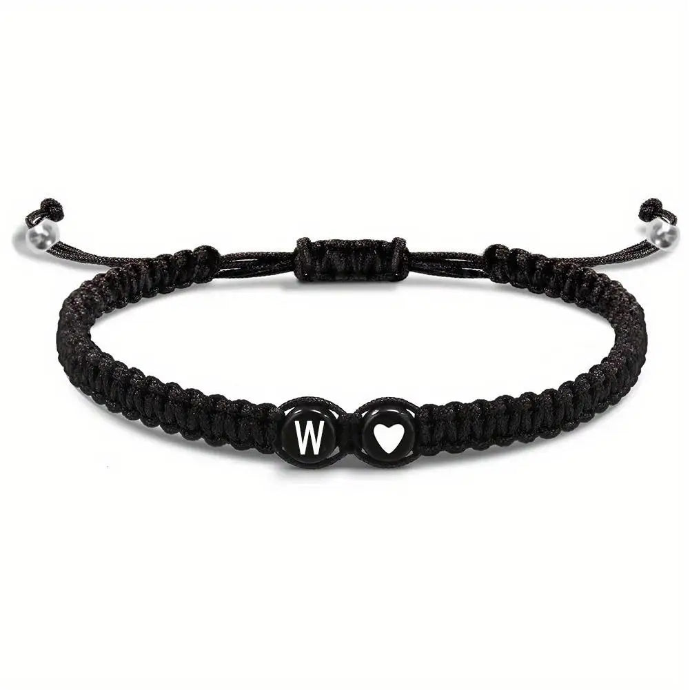 Initial Letter Heart Bracelet