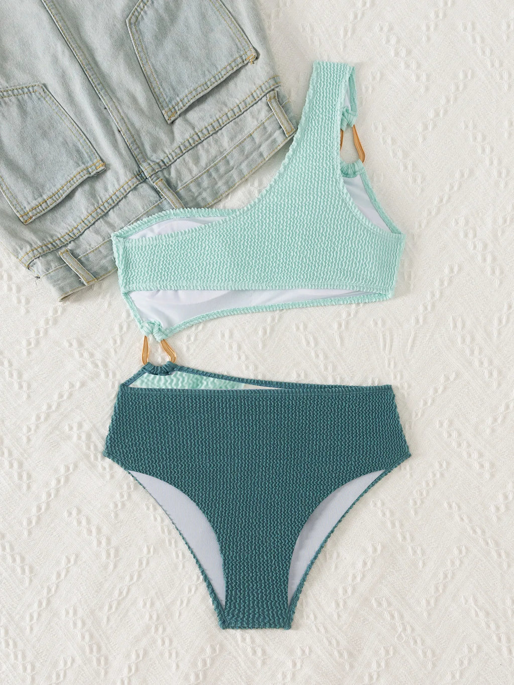 Cut-Out Snake Print One-Piece Swimsuit