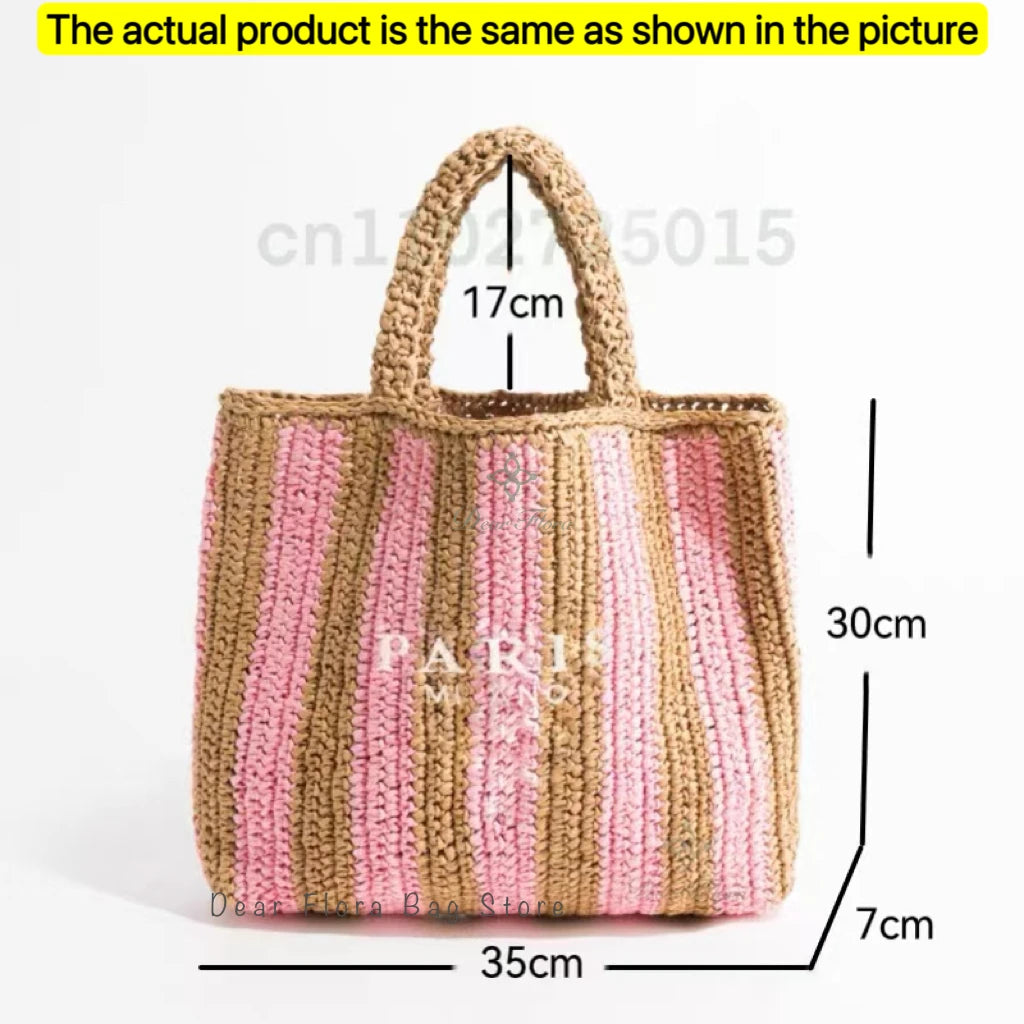 Handwoven Raffia Travel Tote