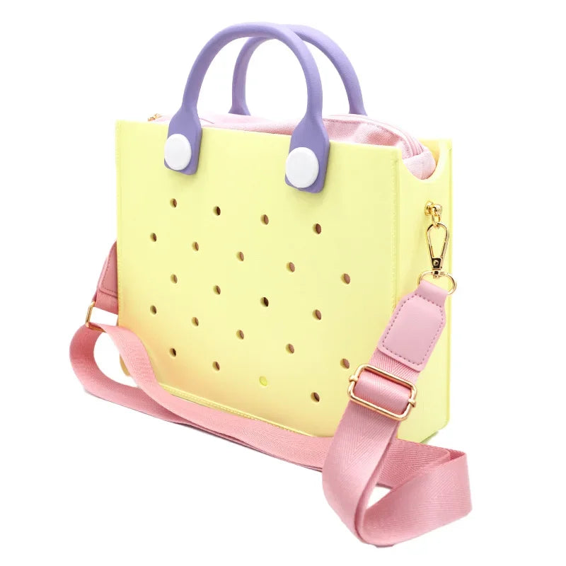 Large Leather Shoulder Bag Beach Tote