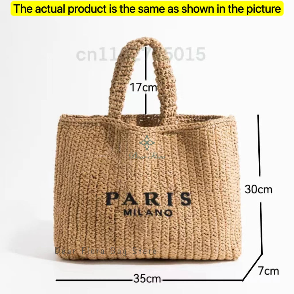 Handwoven Raffia Travel Tote