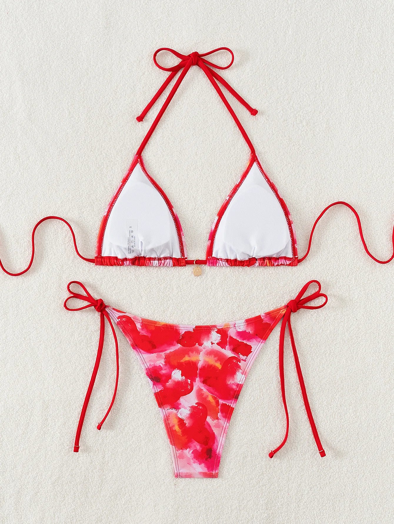 Floral Push Up Triangle Bikini Set