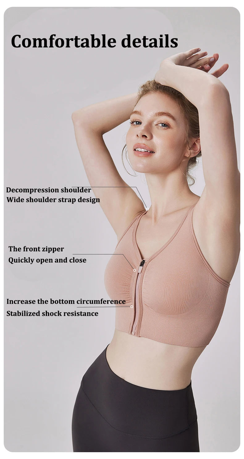 Front Zip Sports Bra