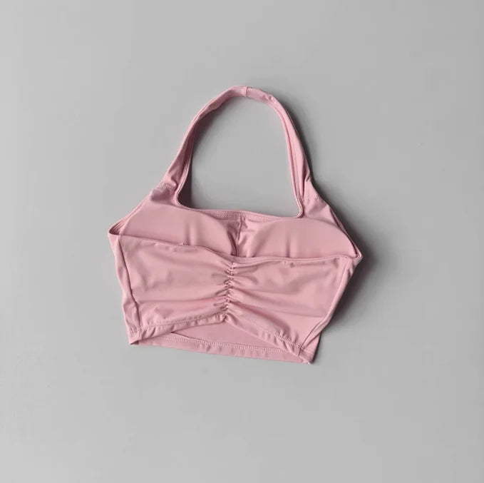 Halter Neck Push Up Sports Bra
