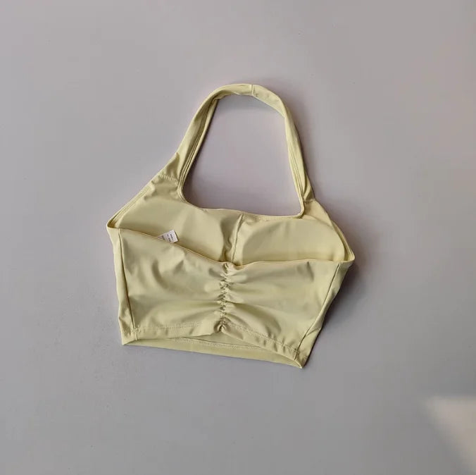 Halter Neck Push Up Sports Bra