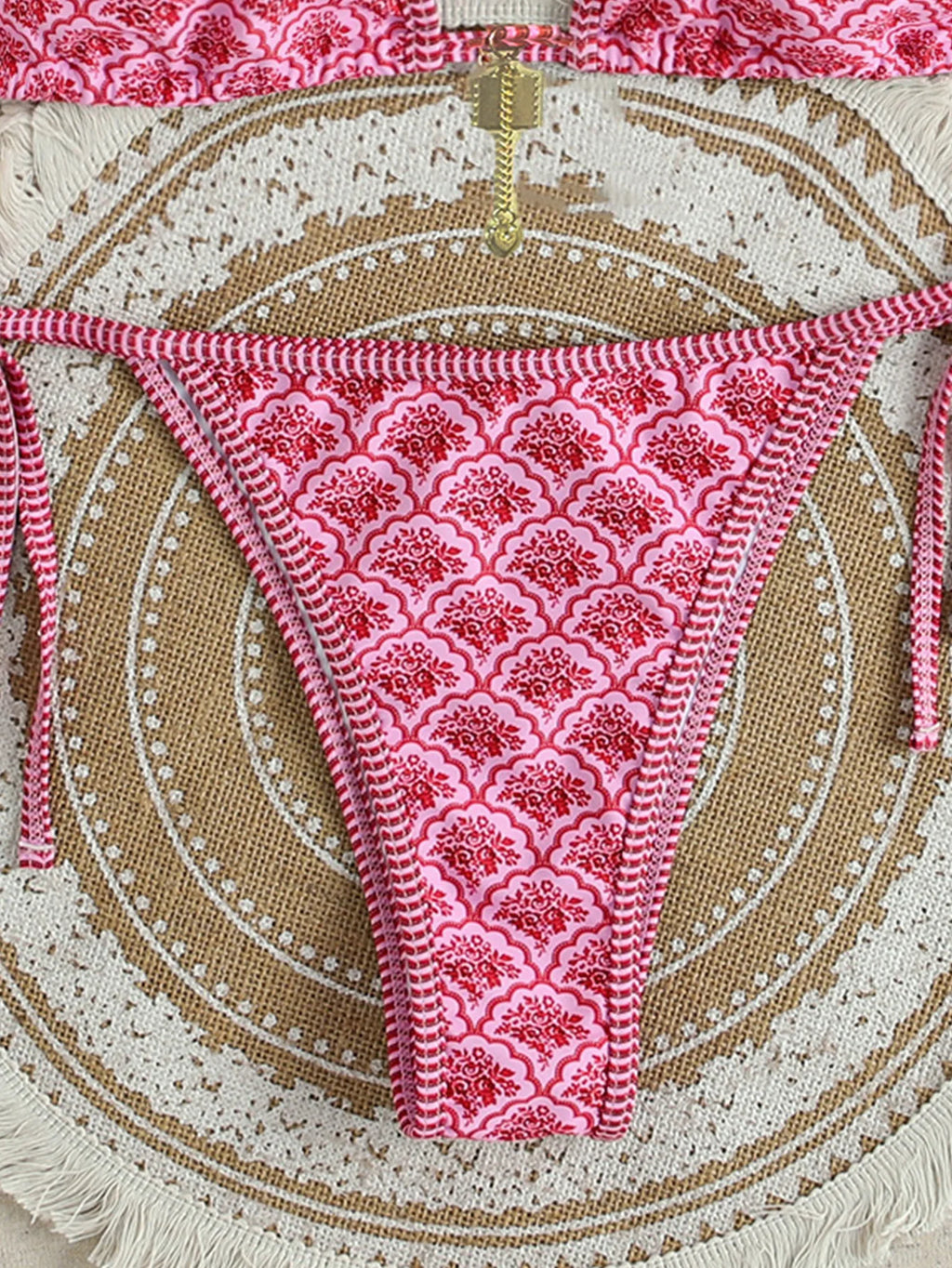 Floral Push Up Triangle Bikini Set