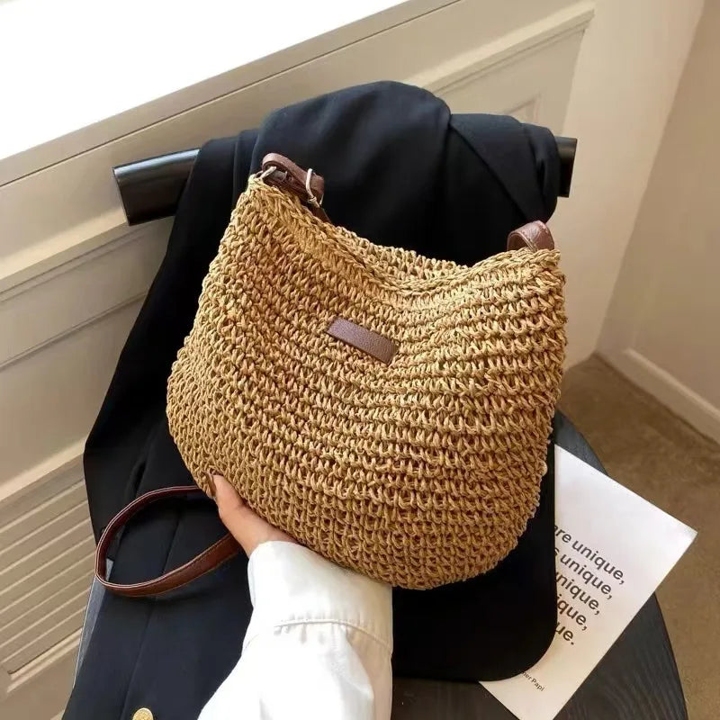 Woven Crossbody Shoulder Bag