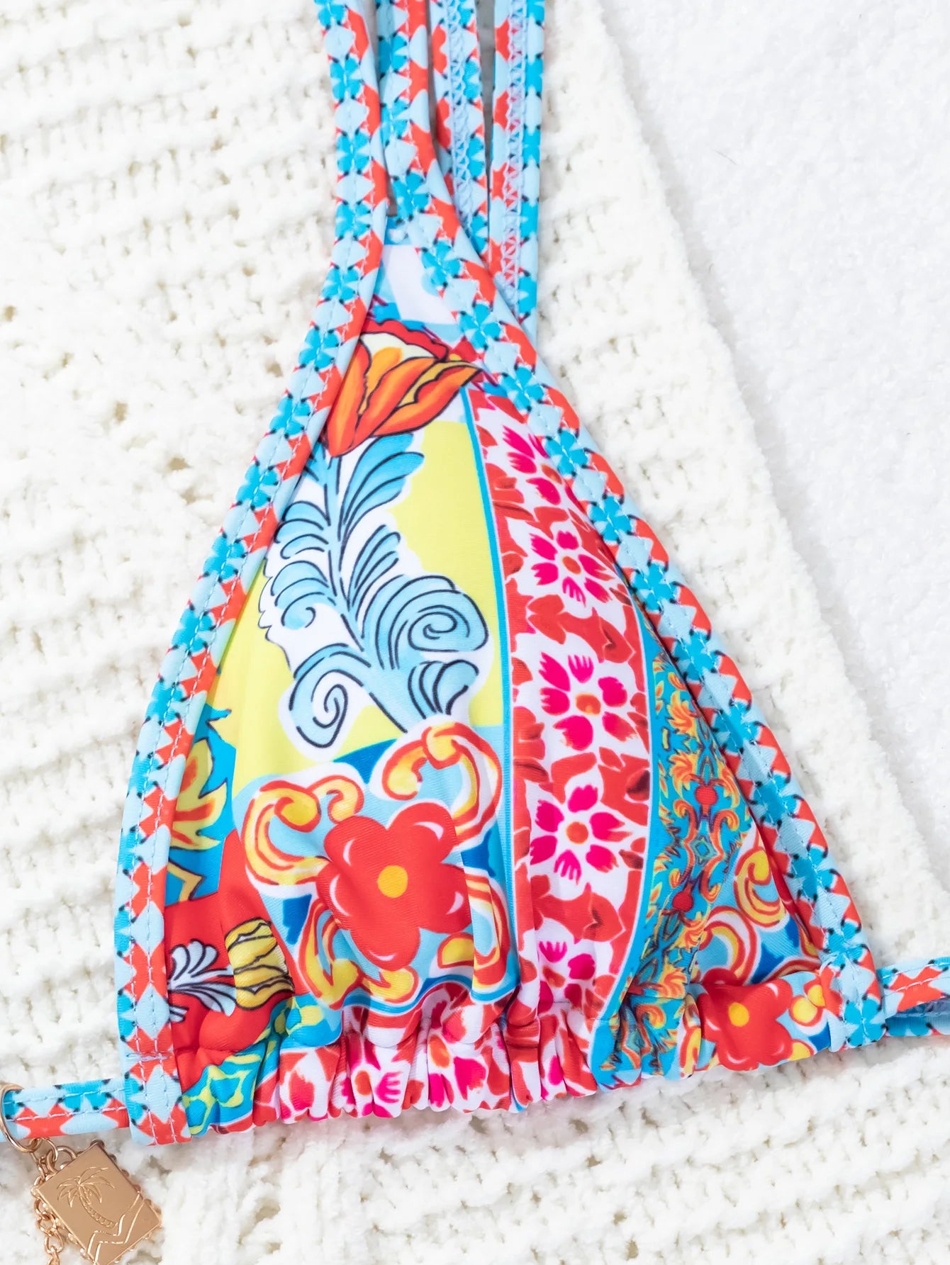 Floral Push Up Triangle Bikini Set