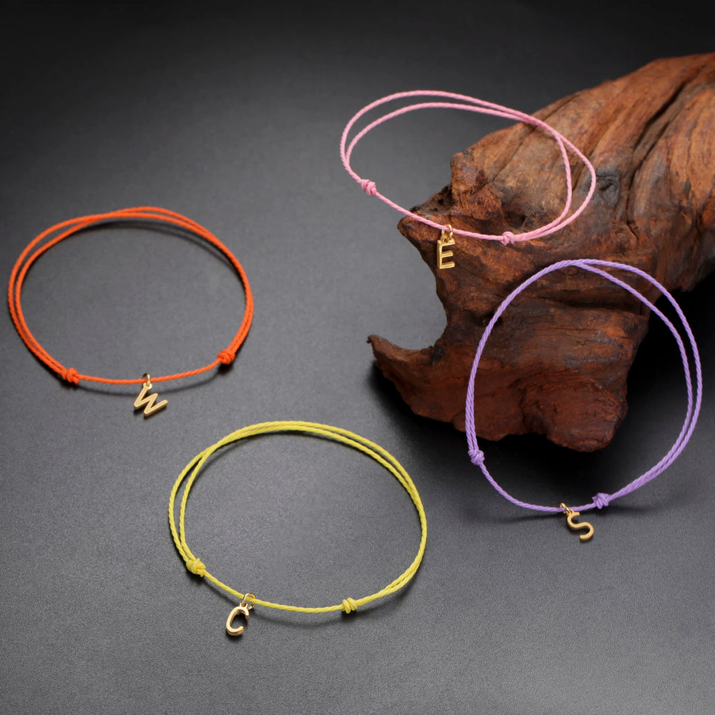 Initial Letter Rope Bracelet