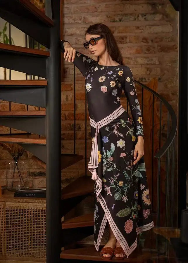 Print Skirt-Style Two Piece Swimsuit