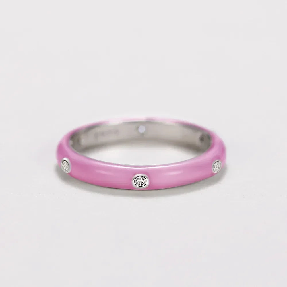 Enamel Drip Oil Stackable Ring