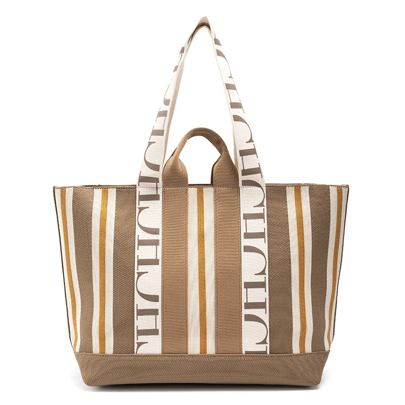 Stripe Design Large Capacity Crossbody Bag