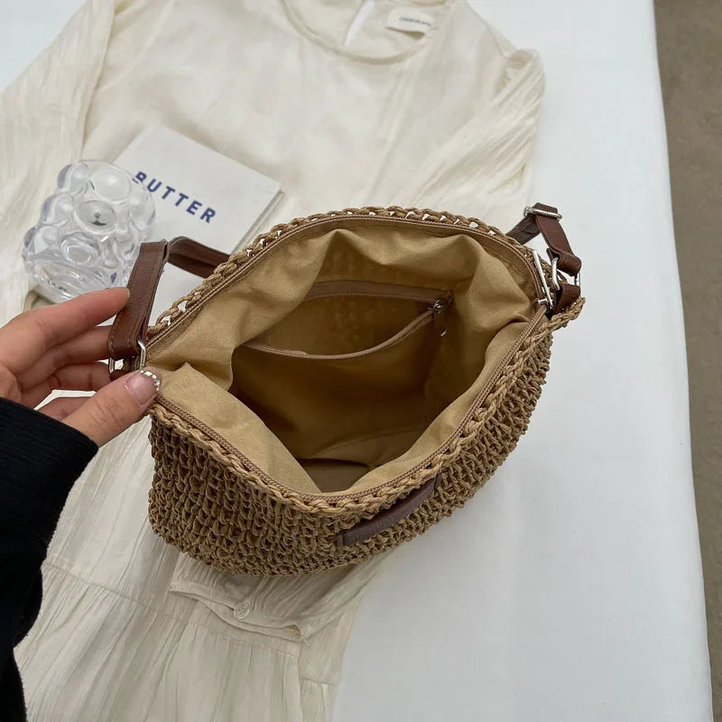 Woven Crossbody Shoulder Bag