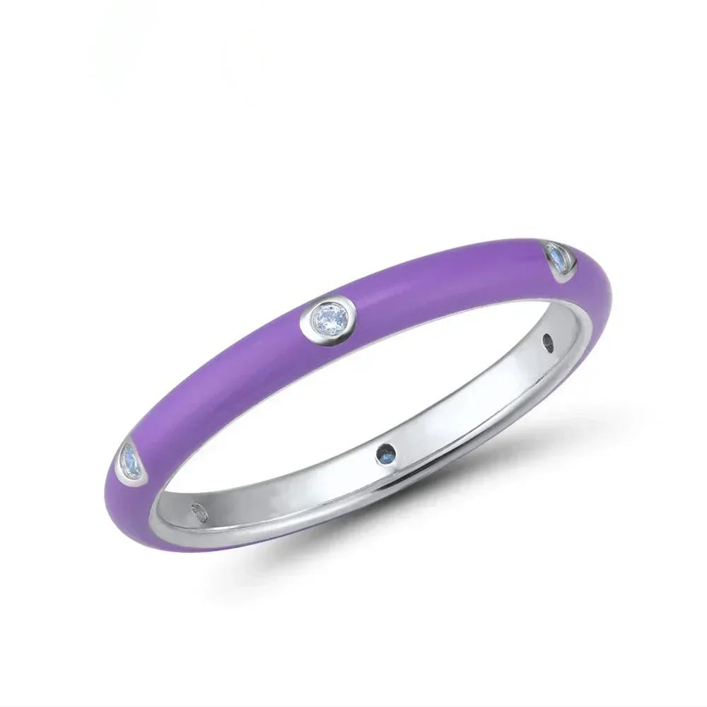 Enamel Drip Oil Stackable Ring