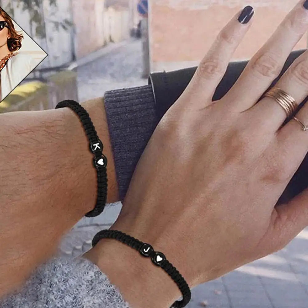 Initial Letter Heart Bracelet
