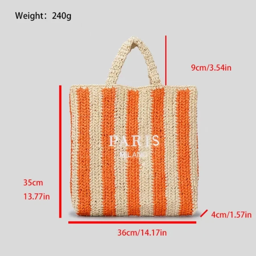 Handwoven Raffia Travel Tote
