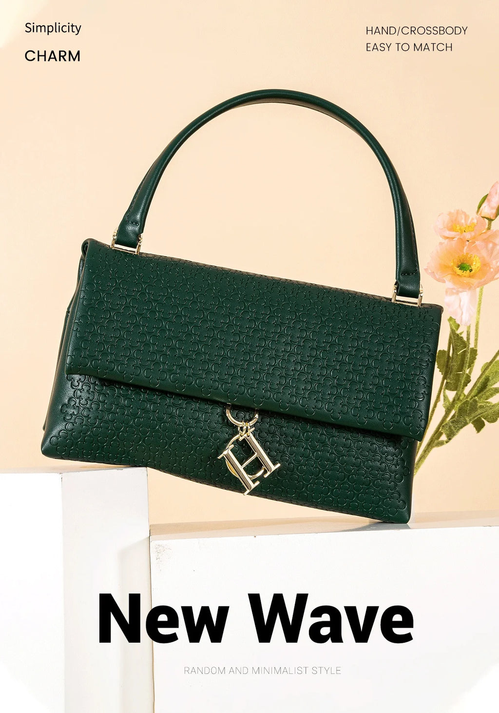 CH Fashion Shoulder Bag Detachable Chain Light Luxury Underarm Bag Simple Large Capacity Solid Co...