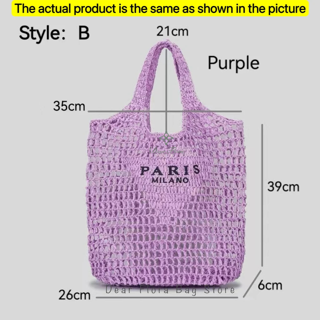 Handwoven Raffia Travel Tote