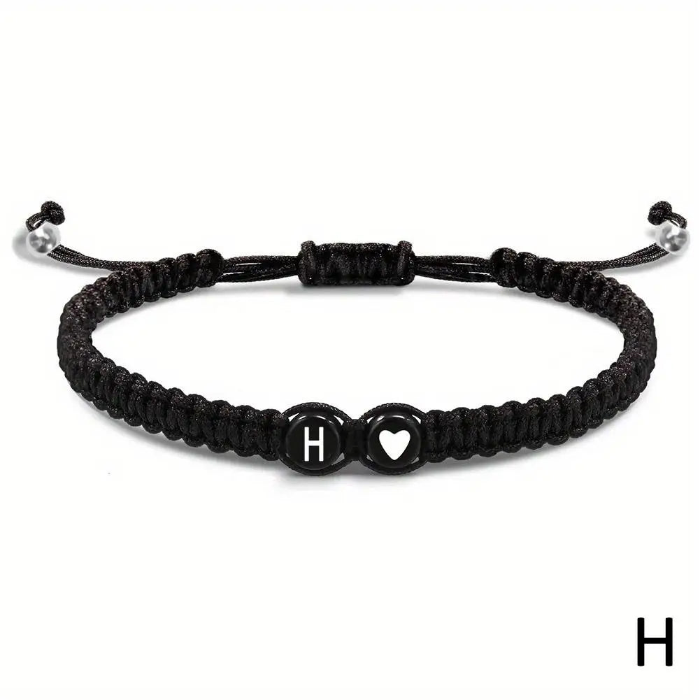Initial Letter Heart Bracelet