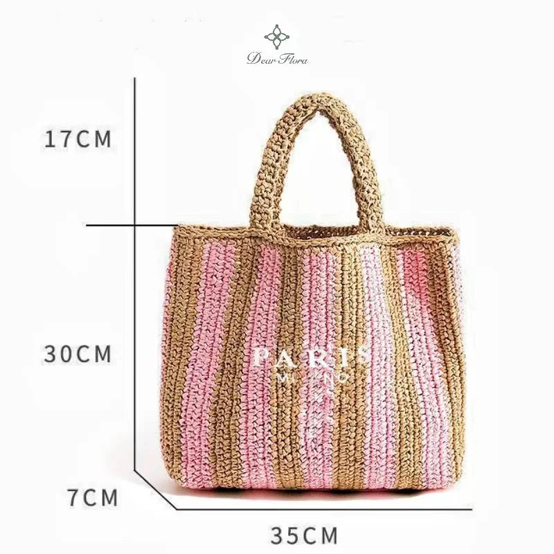 Handwoven Raffia Travel Tote