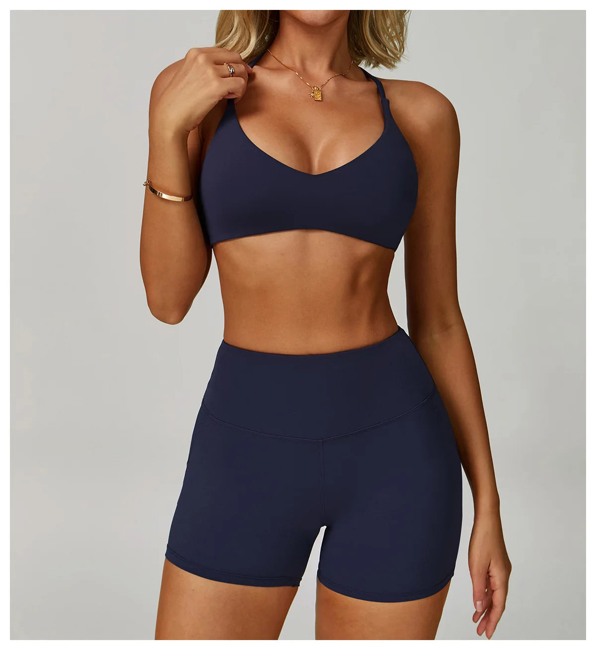 Cross Backless Crop Sports Bra