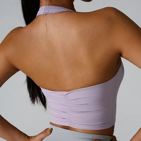 Halter Neck Push Up Sports Bra