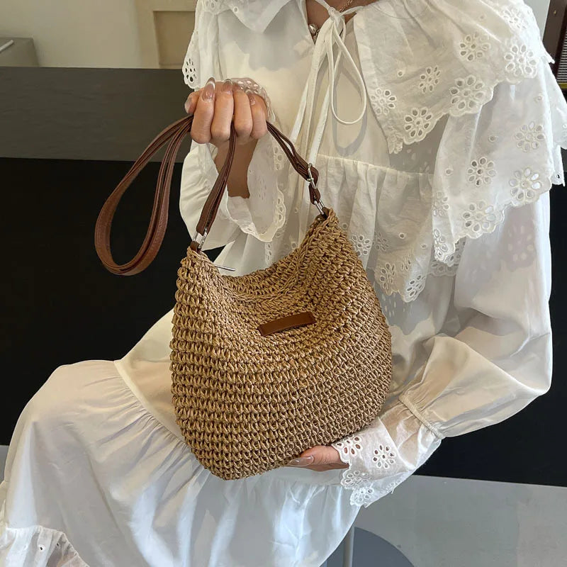 Woven Crossbody Shoulder Bag