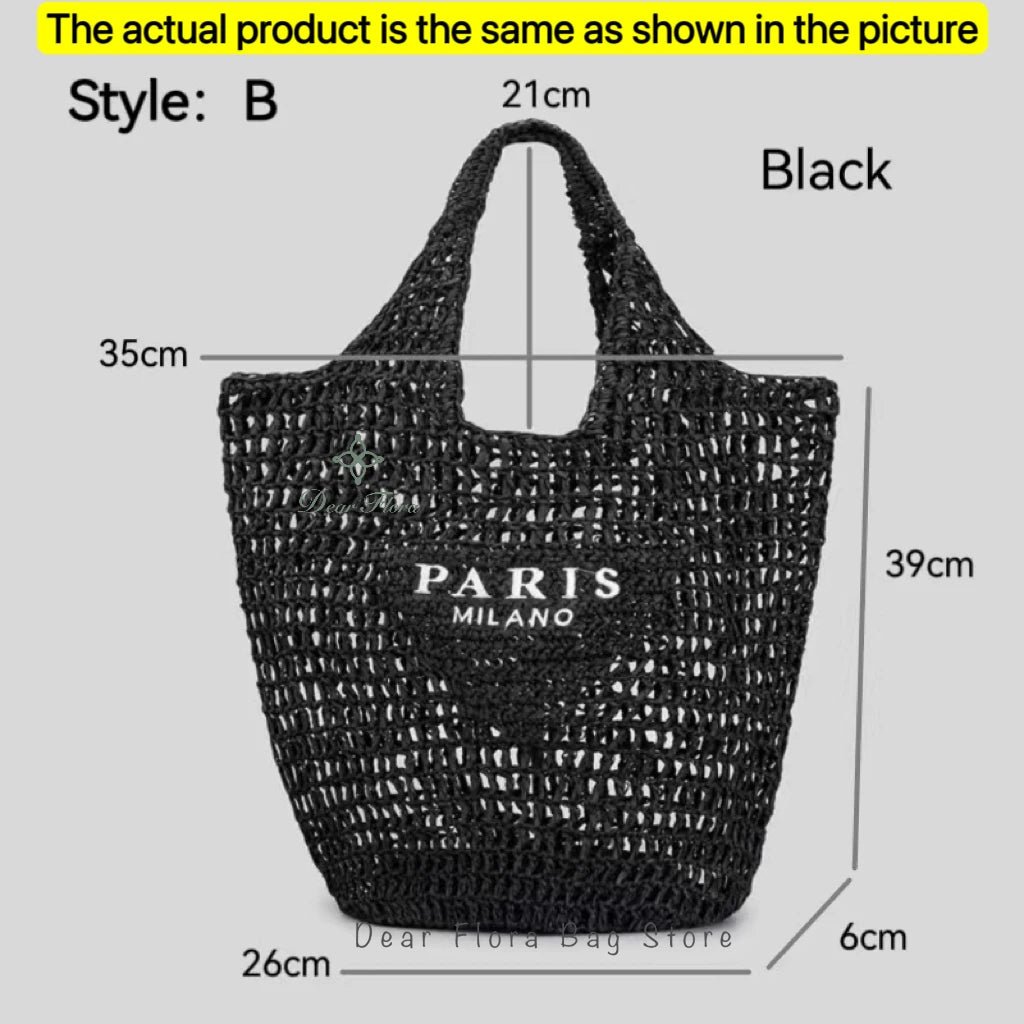 Handwoven Raffia Travel Tote