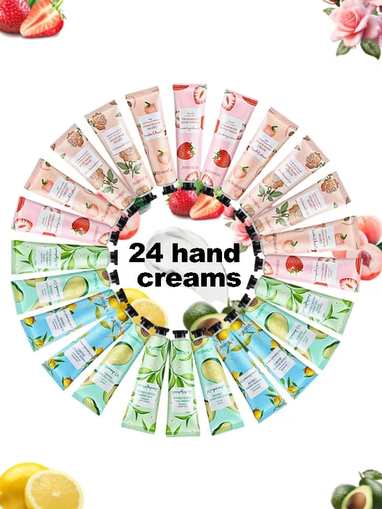 24PCS Hand Cream, Hydrating & Moisturizing, Nourishes and Cares for Hands, Prevents Dryness and C...