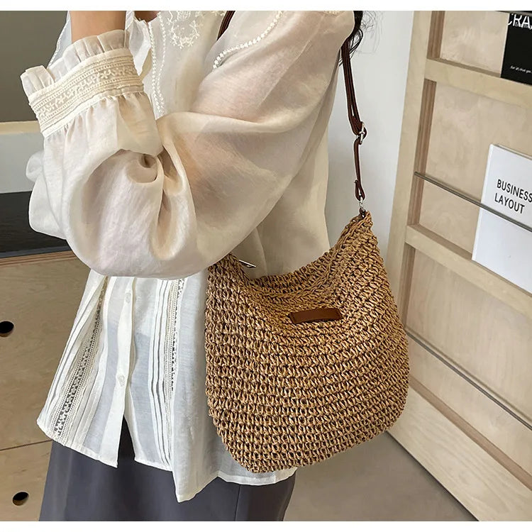 Woven Crossbody Shoulder Bag