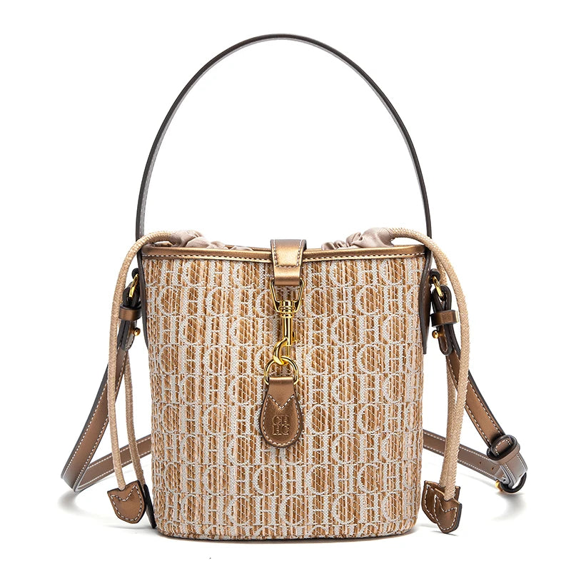 CHCH Women's Shoulder Bag Summer New PP Grass Woven Handbag Holiday Phone Bag