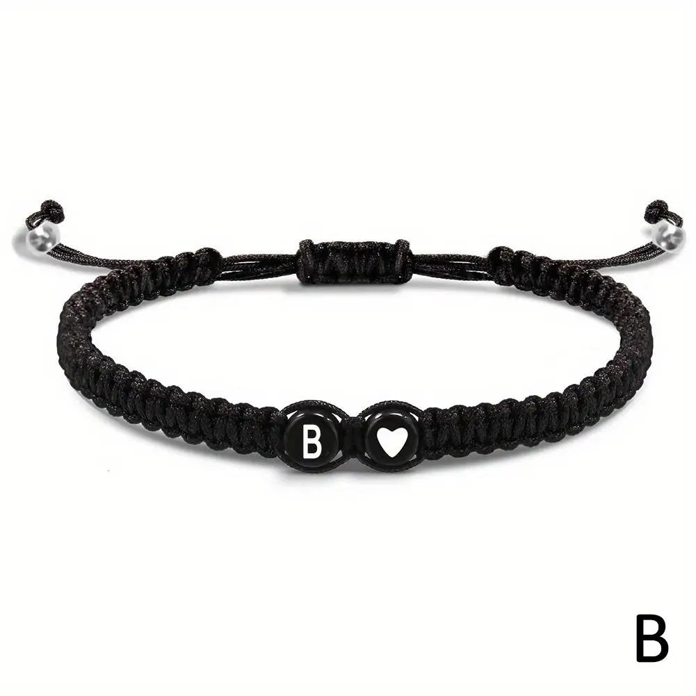 Initial Letter Heart Bracelet