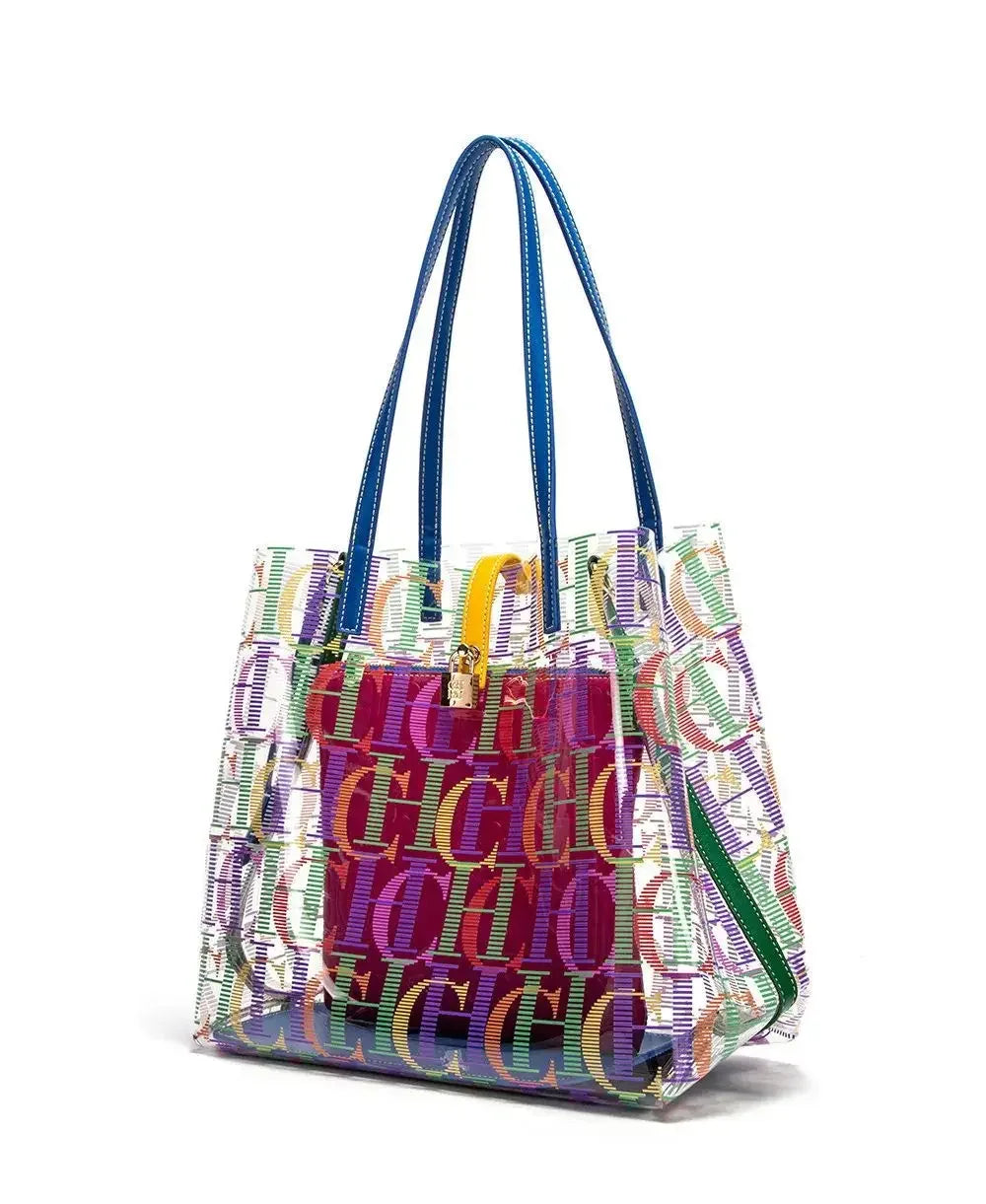 PVC Bucket Bag with Letter Detail