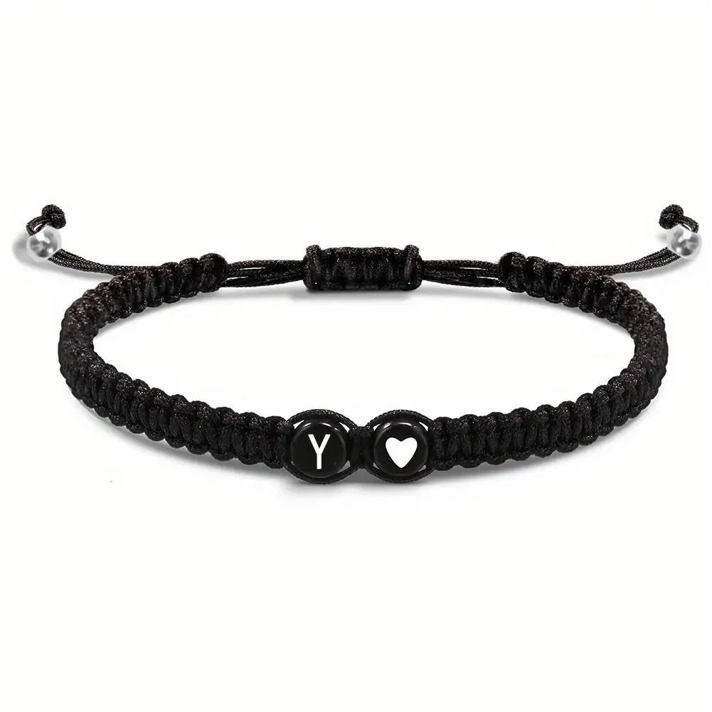 Initial Letter Heart Bracelet