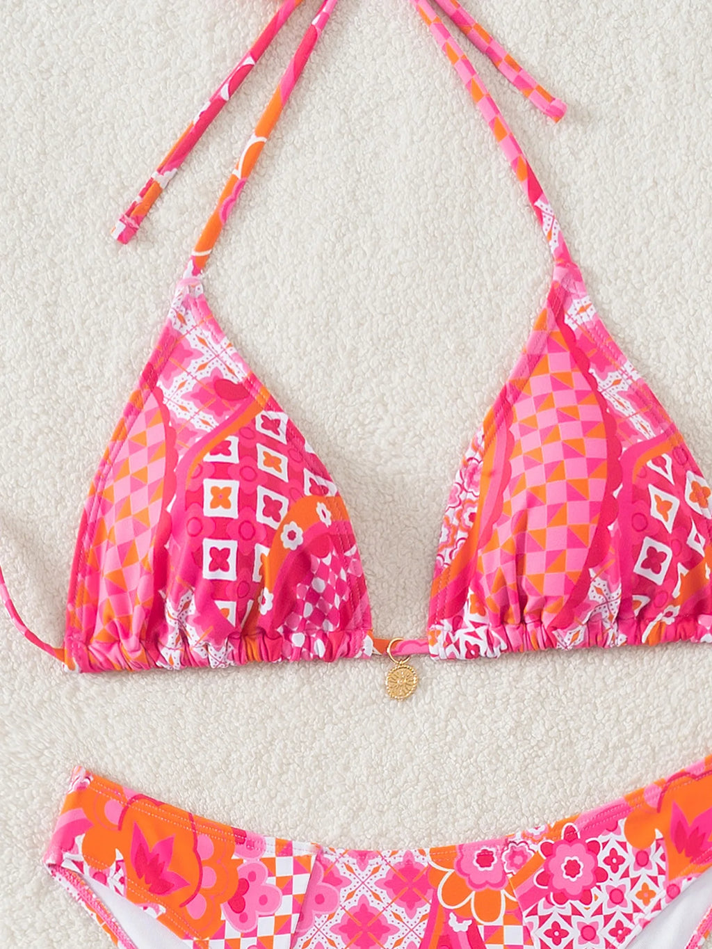 Floral Push Up Triangle Bikini Set