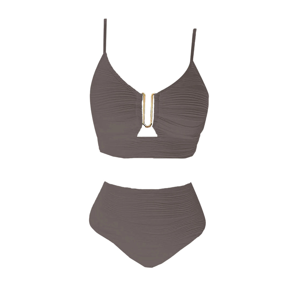 U-Wire Cutout High Waist Bikini Set