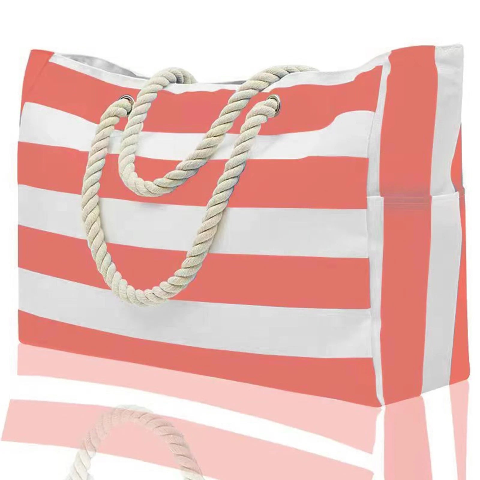 Waterproof Striped Canvas Beach Bag