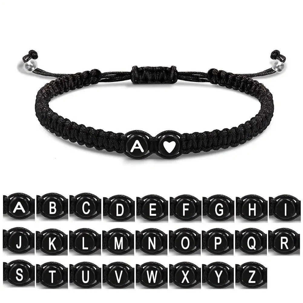 Initial Letter Heart Bracelet