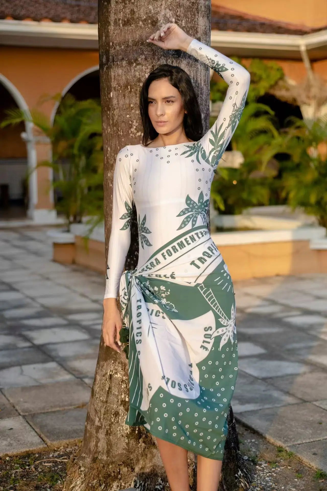 Print Skirt-Style Two Piece Swimsuit