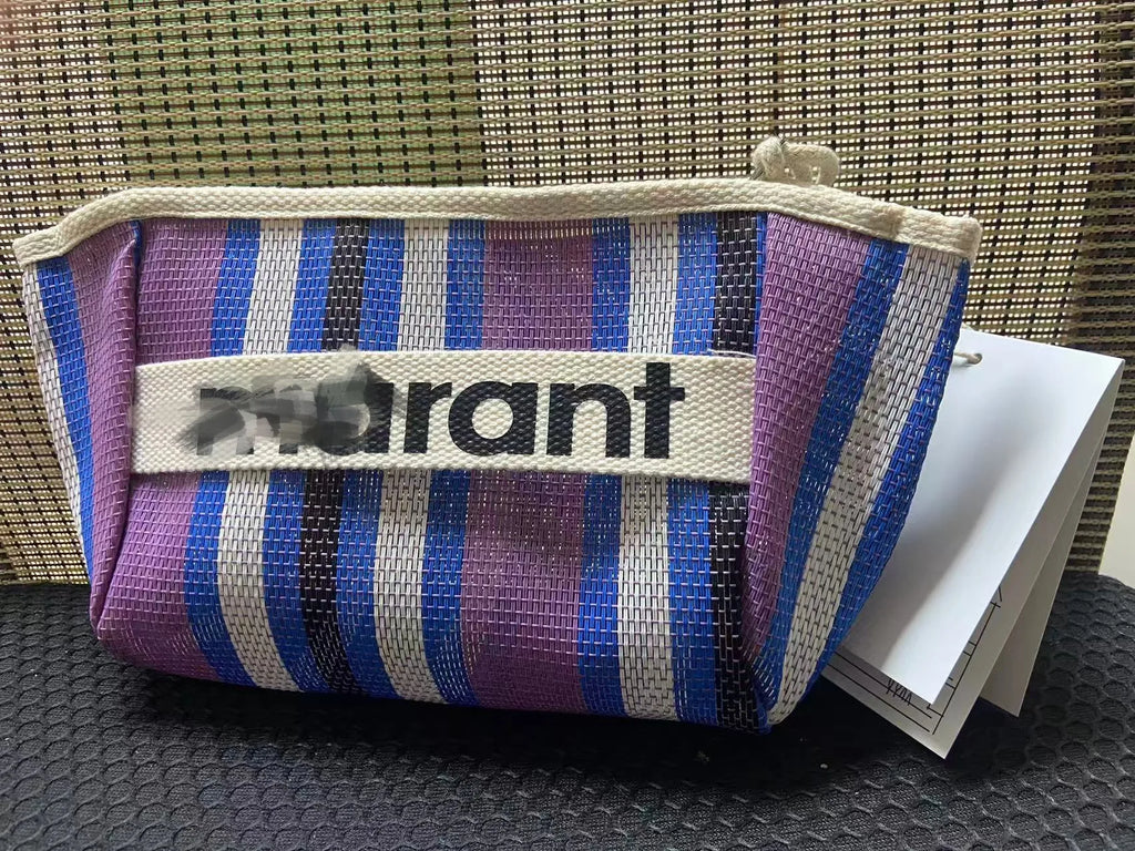 New summer storage bag, canvas bag, zipper makeup bag, hand-held cloth bag, inner lining woven bag