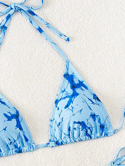 Floral Push Up Triangle Bikini Set
