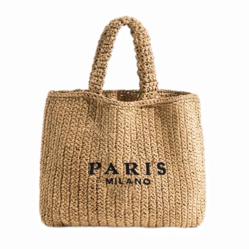 Handwoven Raffia Travel Tote