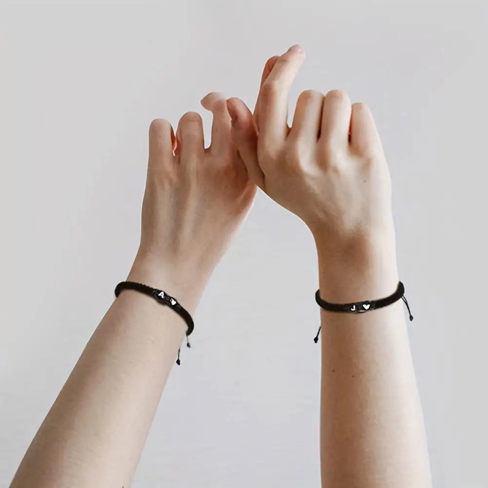 Initial Letter Heart Bracelet