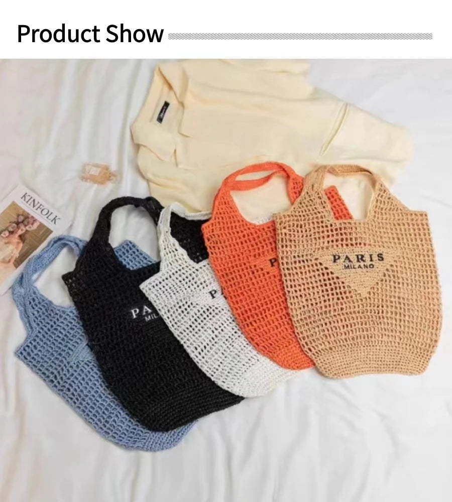 Handwoven Raffia Travel Tote
